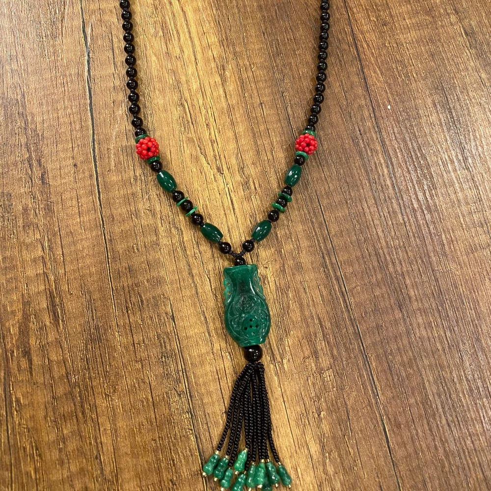Asian inspired tassel necklace
